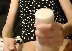 Transgirl fucks a fleshlight