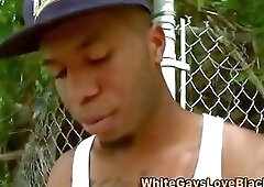 Black hard dick amateur sucks on cock