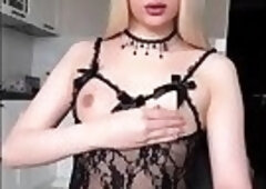 cutie jerks out an huge load 1