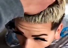 latino gets blowjob from cute femboy