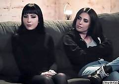 My probation officer jerks on us giving a kiss and licking twat