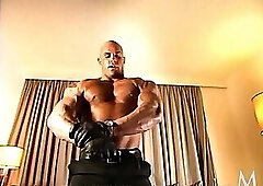 Peter Latz Flexing and Posing and Stripping Down To Black Fetish Briefs