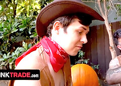 Naturist Halloween Soiree Turns Into Pumpkin-Romping Sonny Interchanging Plumb Jamboree!