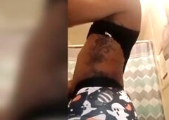 Cute Gothic tgirl, Mika Kawaiii in her spooky pajamas gets meaty whilst teasing and uses her Halloween candy corn shorts to cum hard..