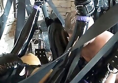 Sissy rubber doll dominated