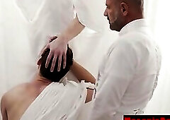 Hairless jock services his Master's Cock