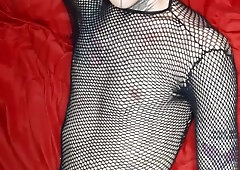 Tatted guy appetizing jizm vertical version