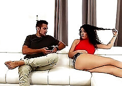 Shemale Porn Video Tanned Couple Fuck A Pale Young TS