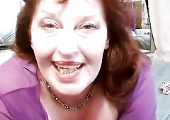 V 368 Curvy Dawn smokin' in purple sheer robe with an climax to chase