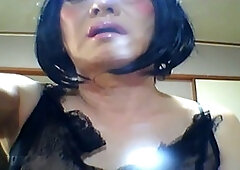 Solo amateur Anakanakami takes on a gigantic dildo for some serious anal play