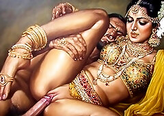 New wedding couple enjoying their night with some bathroom fun