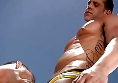 Poolside anal for these horny gay jocks who want to cum