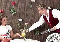 Hawt brunette hair cheating wife is getting it by the pool in a juicy t-shirt