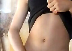 Teen latina bathroom cum