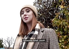 Public Agent Redhead Brit Lenina Crowne screws for posh villa