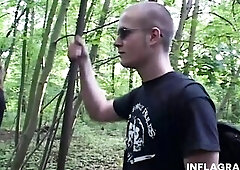 Barefaced Julia Vigour banging with her allies Markus Waxxennegger and his buddy in the park