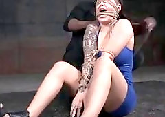 BDSM slave slut has interracial bondage sex with perverted master