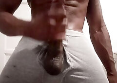 Jacking off 9'three" Thick Uncut BBC, spunk fountain (three-D-POV)????????????