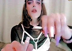 Adorable sissy super-bitch breezy Lilien seducing and taunting her parent on LiveCam