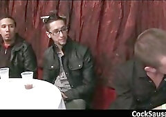 One muscled stud and 50 guys