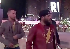 After a night on the town, three guys head in for anal sex