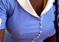 Sexually Excited waitress gives a sloppy oral to her recent customer