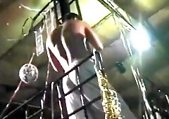 Tranny And Chick Getting Boned At The Group Orgy And Creamed After Sucking Cock - (no Audio But Music)