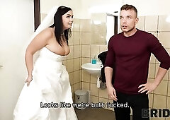 BRIDE4K. Bride remains alone with a stranger in the locked crap-house and cheats on her groom