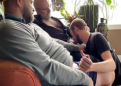 Sharing Blonde Otter With Hairy Buddy