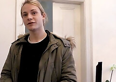 Effeminate blondie with a ponytail fucked in POV