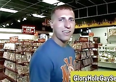 Gay straight gloryhole blowjob