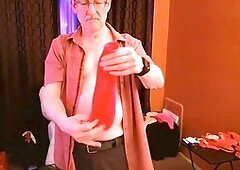 Mature, in english, grandpa masturbating