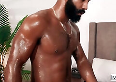 Bearded Stud Shadow Bites Felix Foxs Neck Before Putting Him On His Knees To Fuck His Face