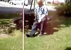 Old Man Jerks In The Park