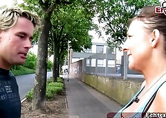 German aged housewife persuaded to have sex on the street