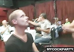 Stripper teases and sits on a party goers face