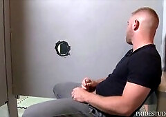 Muscle, gay anal, public toilet fuck