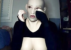 Bunny May Pt5! Female mask May hotty tucks her mask into her dress. Now noone can take it off!