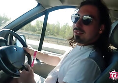 she gets horny on a van ride to the airport with two bbc