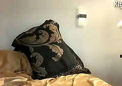 slim American transgirl with small tits strokes his cock on webcam