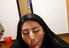 My college ally sucks me off after a party