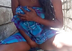 eighteen+ BLACK EXPAT PEE OUTDOOR IN AFRO PANGI ASMR SOUND????