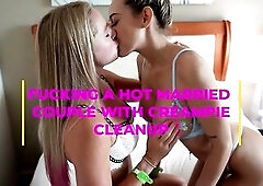 banging hot married pair with creampie cleanup