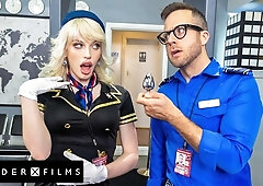 Cute Trans Stewardess Smashed By Kinky Guard - Izzy Wilde