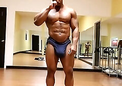 Dectric Lewis Stripping To Blue Briefs and Flexing And Posing