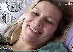 Cock loving blonde plumper with big tits is getting filled up with dick and cum