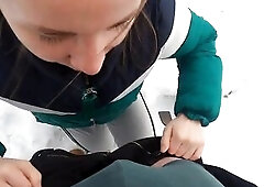 Russian hotty gets screwed in winter forest