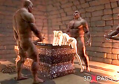 Evil orcs bang 18 ravishing teen cutie in darkness dungeon
