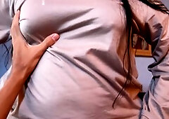 Amateur big booty babe with a thick pussy giving a handjob and riding