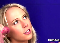 Horny Peach Gets Sperm Shot On Her Face Sucking All The